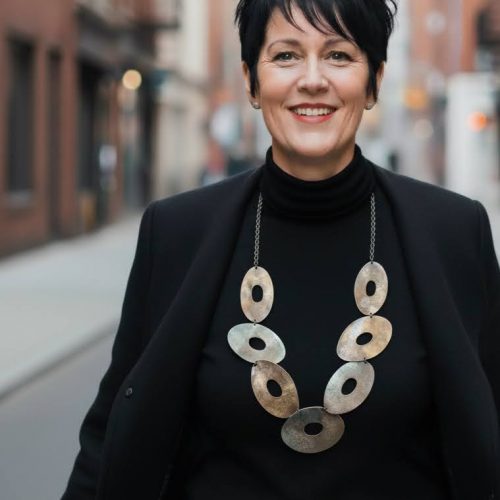 Large Oxidised Donuts Long Necklace