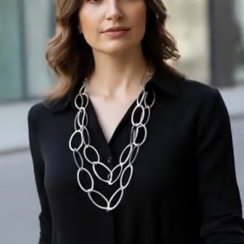 Long Folded Chain Necklace