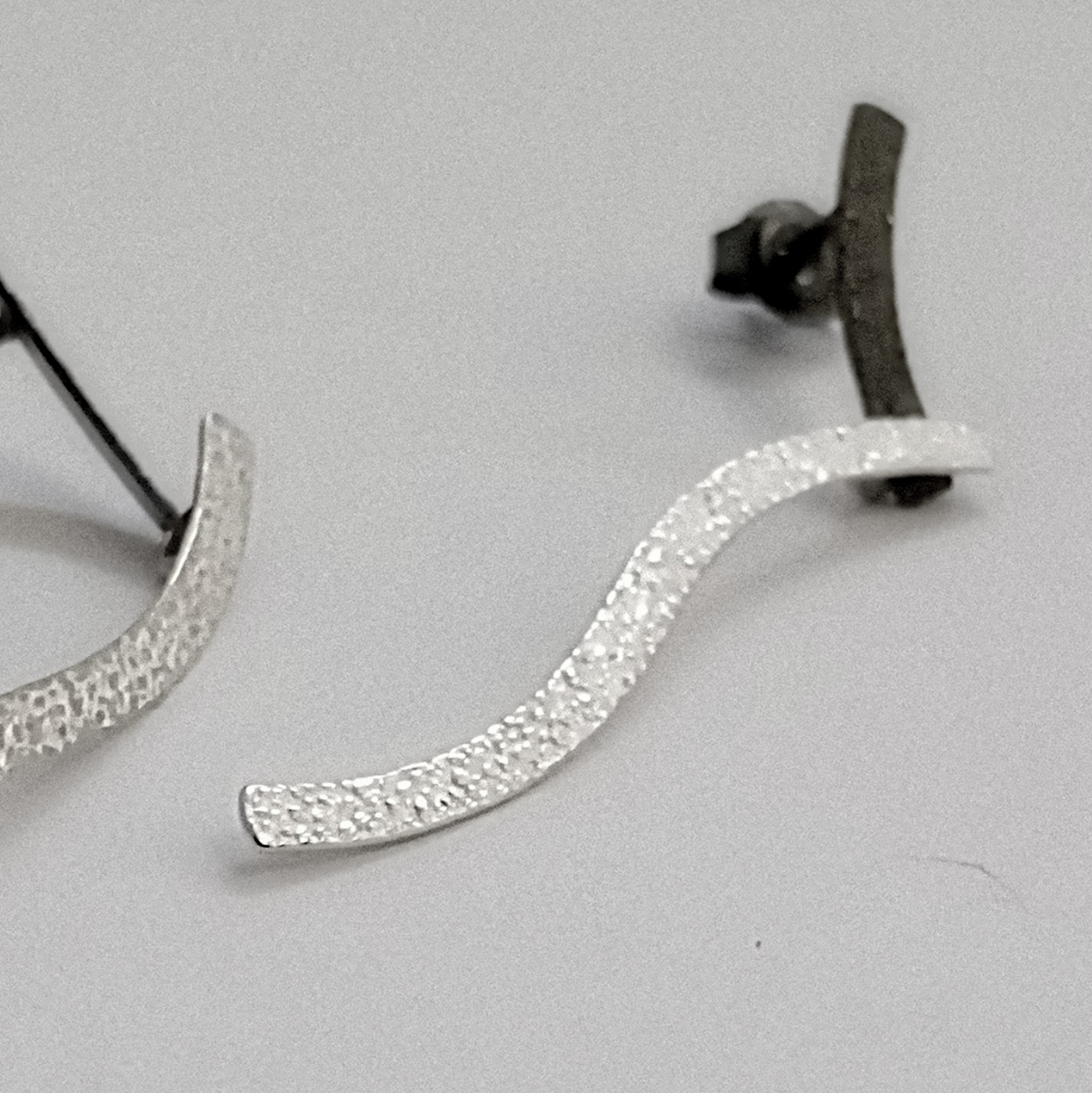 Oxidised Sterling Silver & Purple Pearl Drop Earrings (Copy) (Copy)